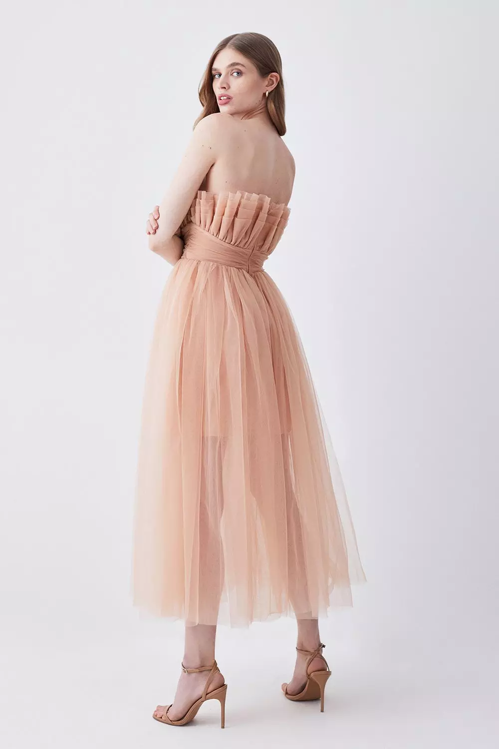 Rose tulle 2024 midi dress