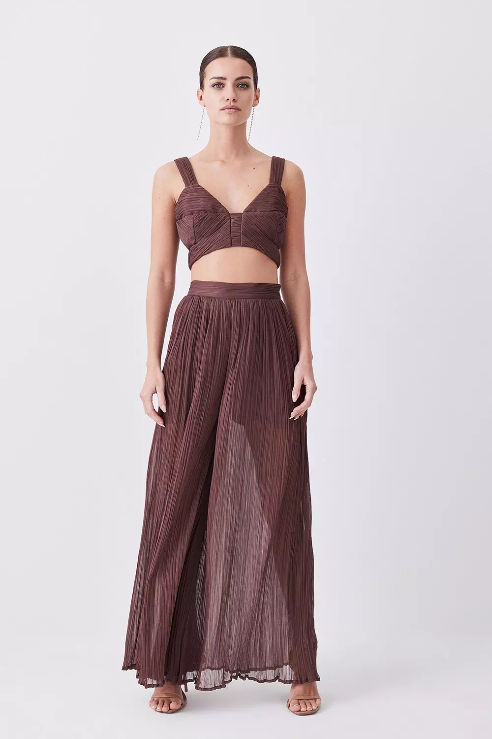 Petite Chiffon Palazzo Pants