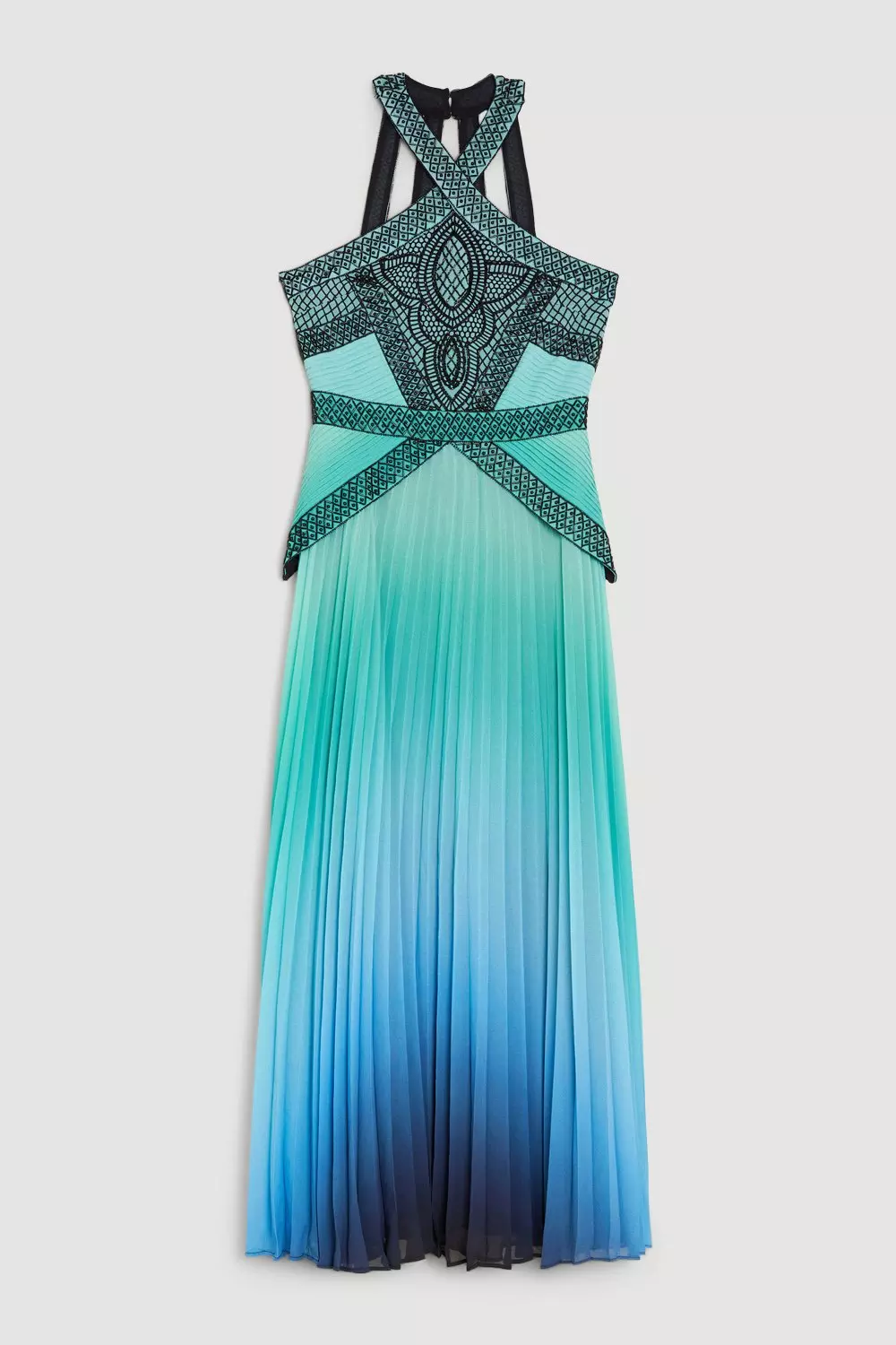 Ombre pleated maxi sales dress