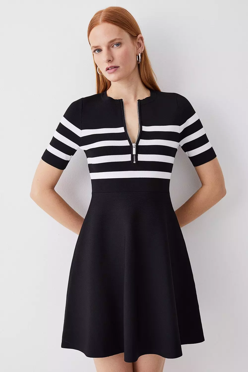 Karen millen high shop neck zip dress