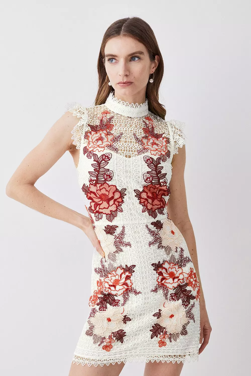 Karen millen 2025 lace embroidered dress