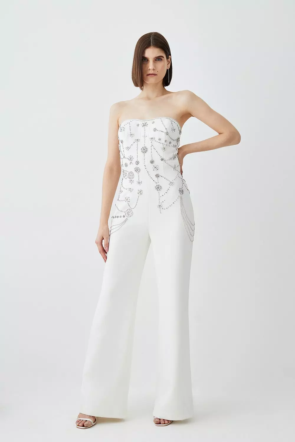 White store embellished jumpsuit