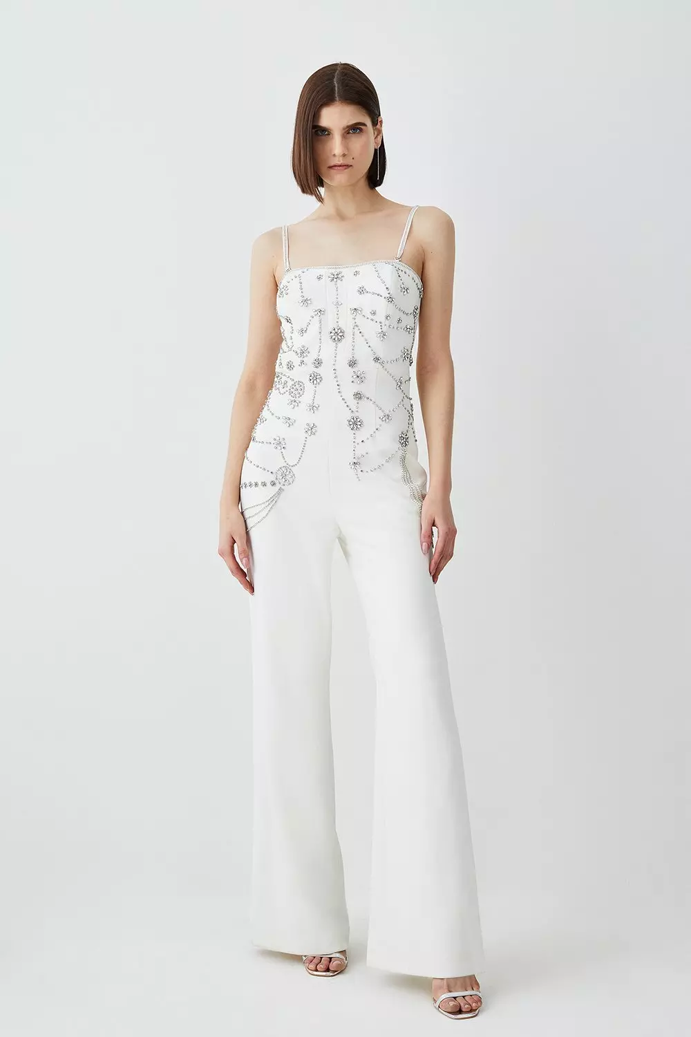 Crystal Embellished Woven Jumpsuit | Karen Millen