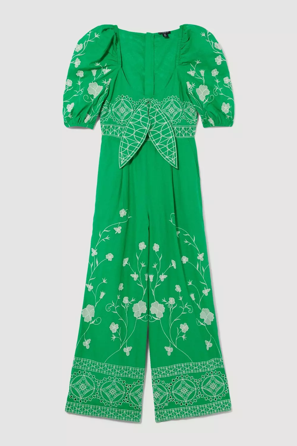 Petite Floral & Geo Embroidered Woven Jumpsuit | Karen Millen