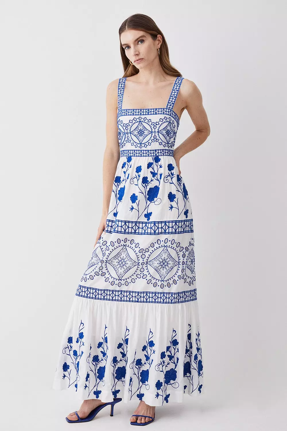 Karen millen 2024 embroidered maxi dress