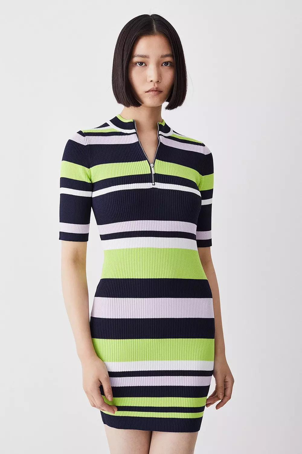 Karen millen striped store bodycon dress