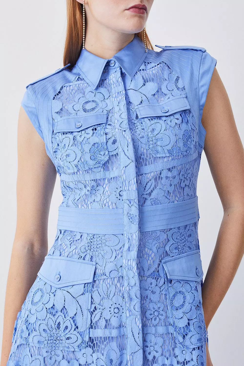 Karen millen shop blue lace dress