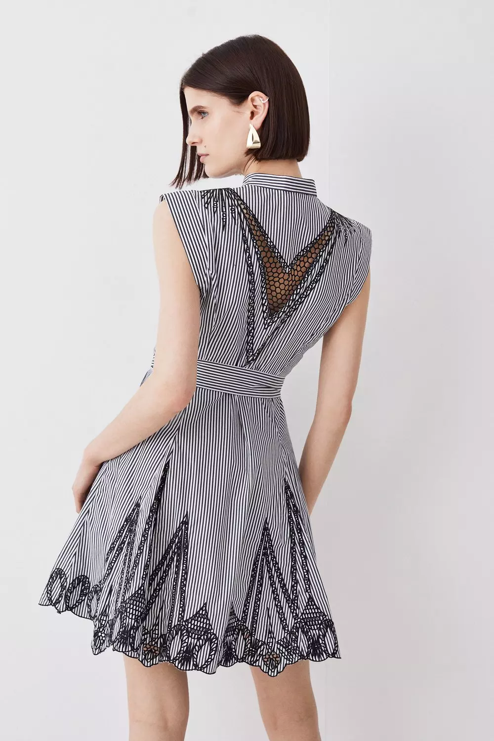 Karen millen striped shirt dress sales