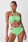 Green Halter Neck Bikini Top