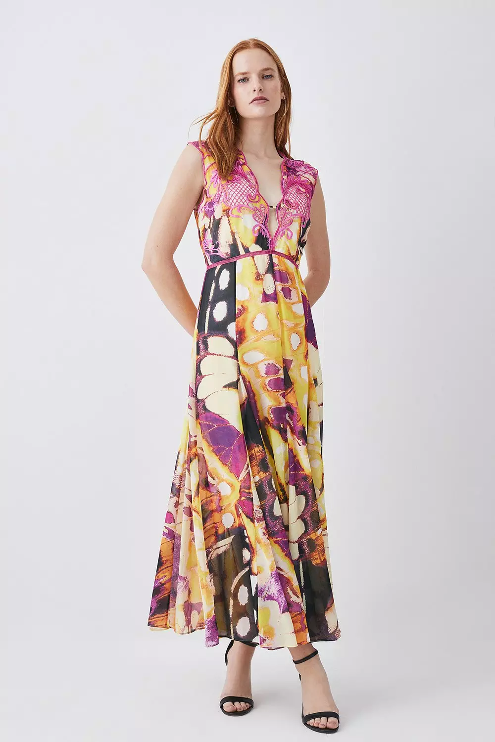 Karen millen 2024 embroidered maxi dress