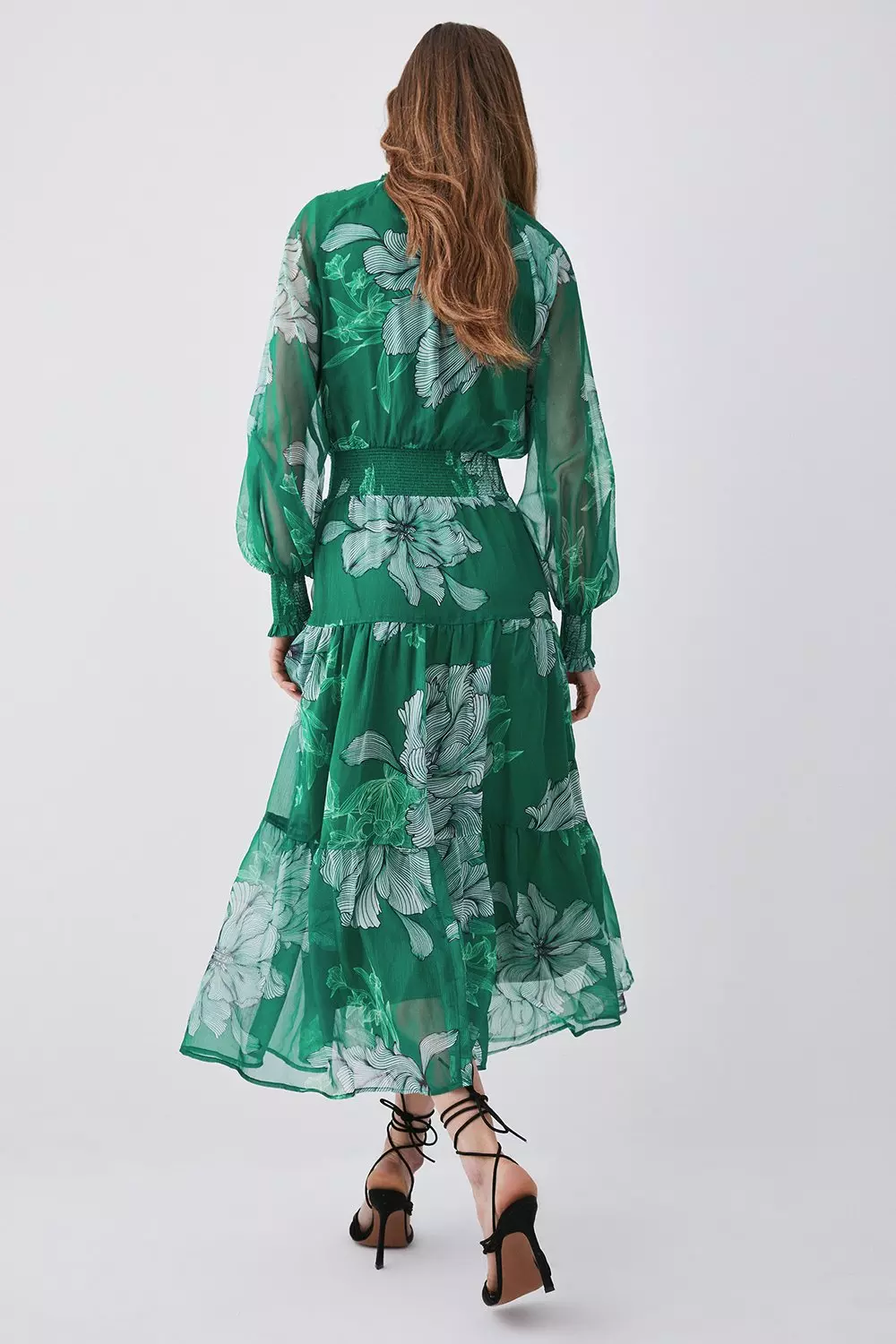 Karen millen outlet green silk dress