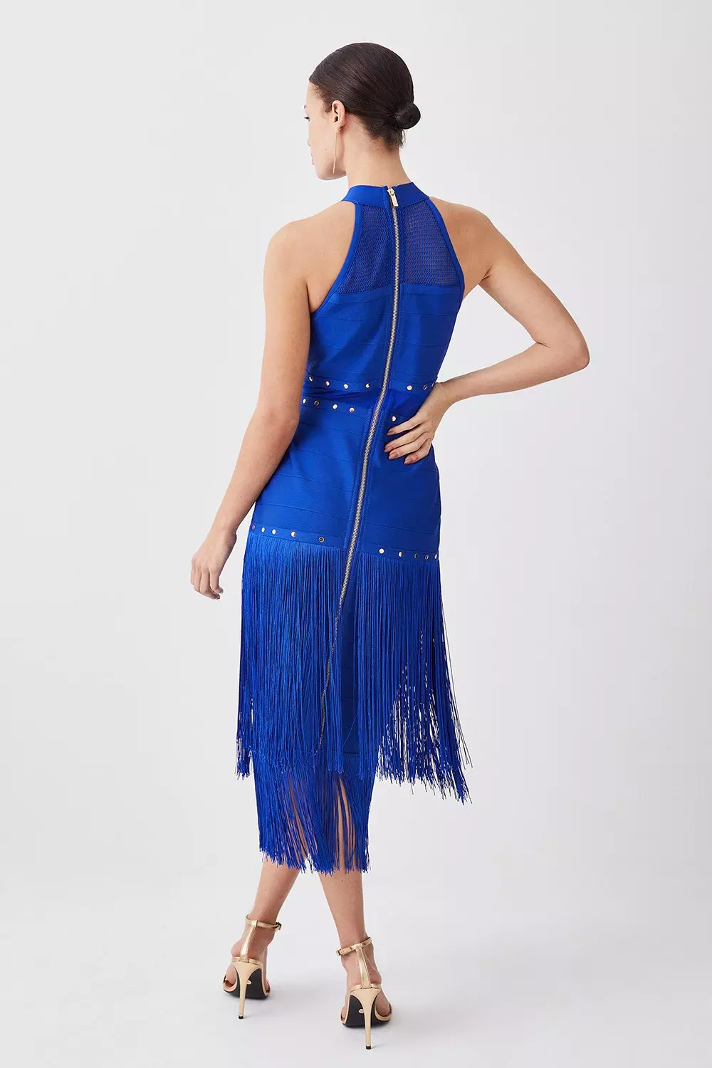 Karen millen dip discount dye fringe dress