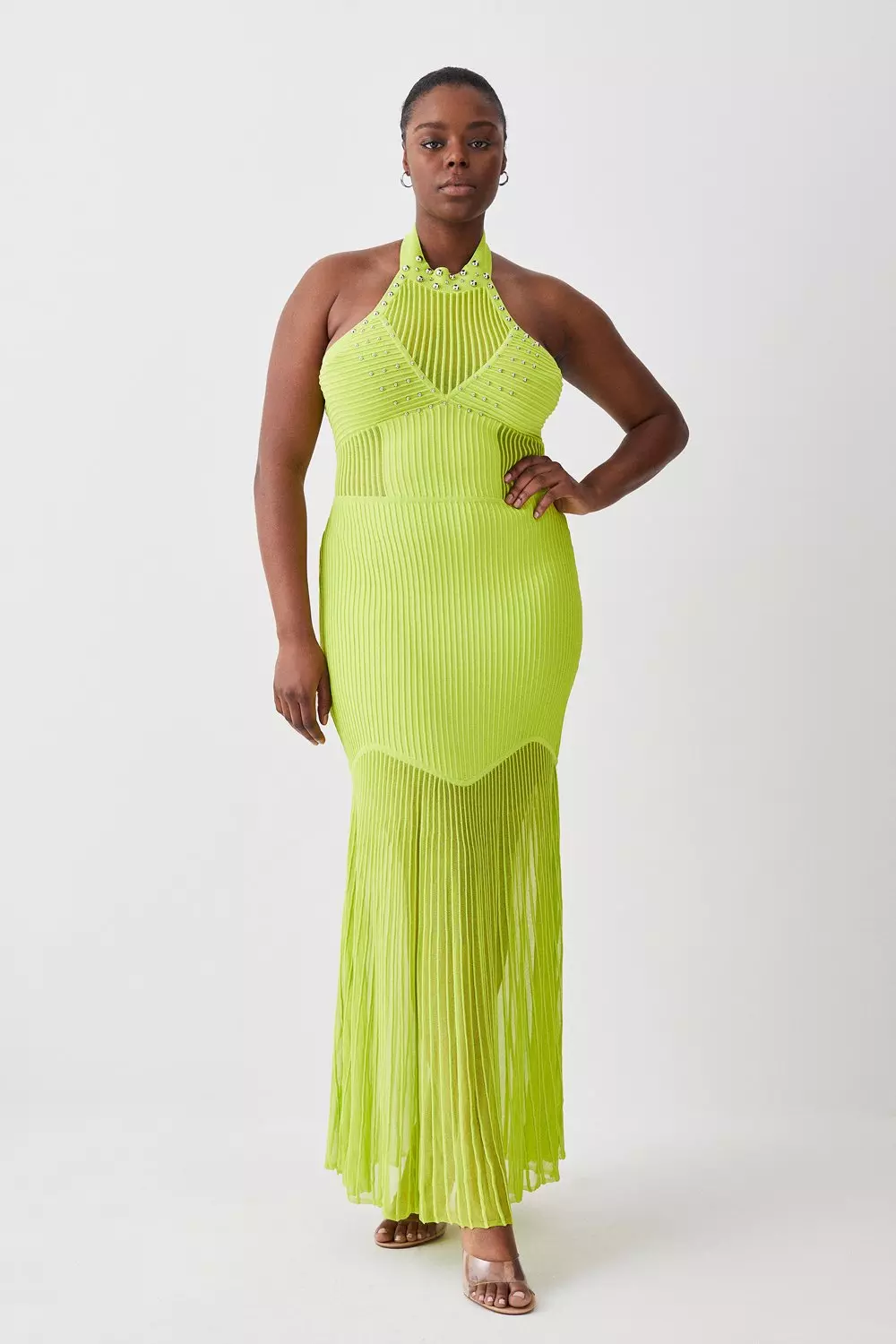 Lime green 2025 sheer dress