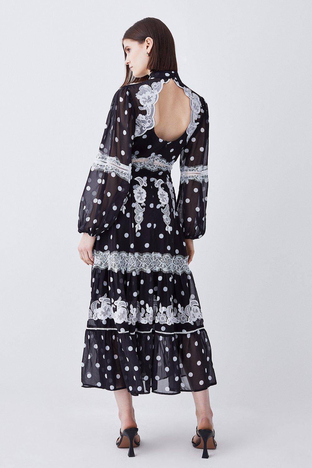 karen millen polka dot maxi dress