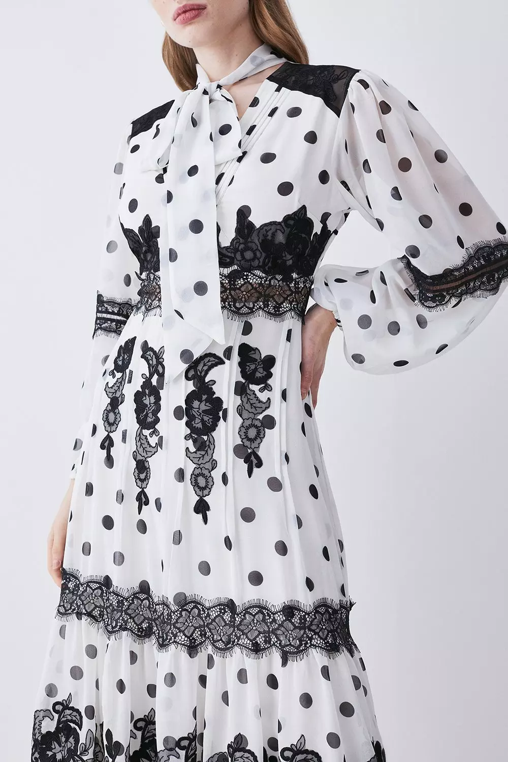 Karen millen polka outlet dot midi dress