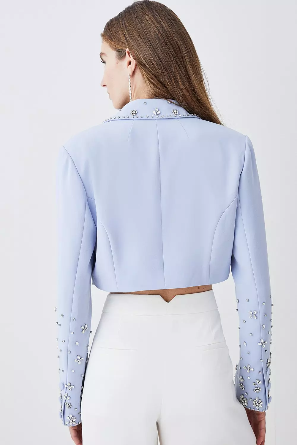 Baby blue hot sale cropped jacket