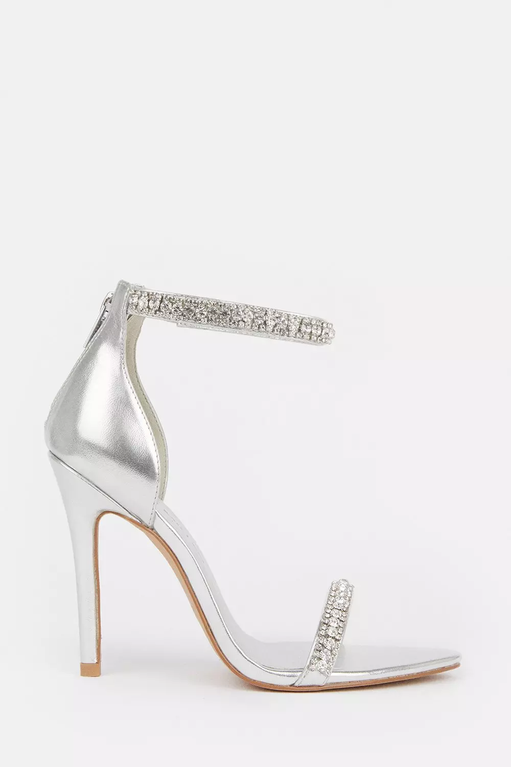 White and hot sale silver heels