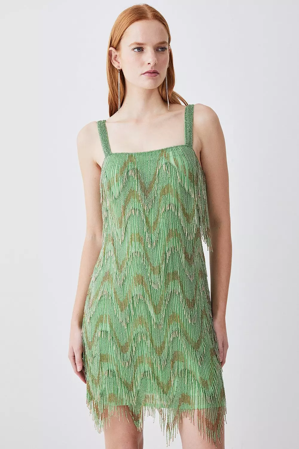 Karen millen clearance fringed tassel dress