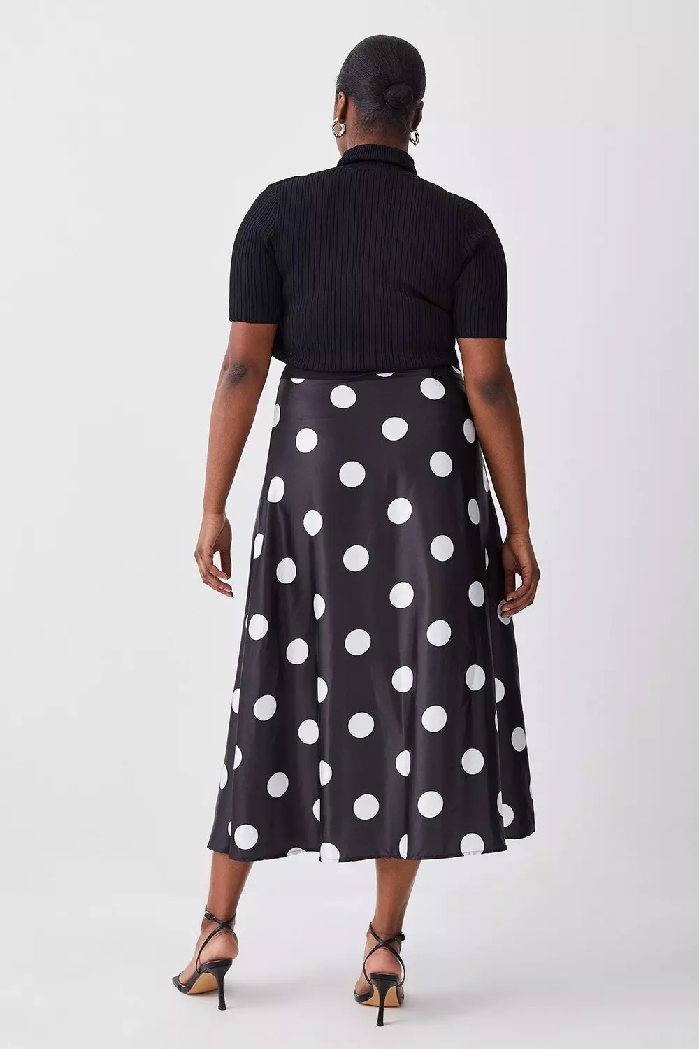 Karen millen polka shop dot midi dress