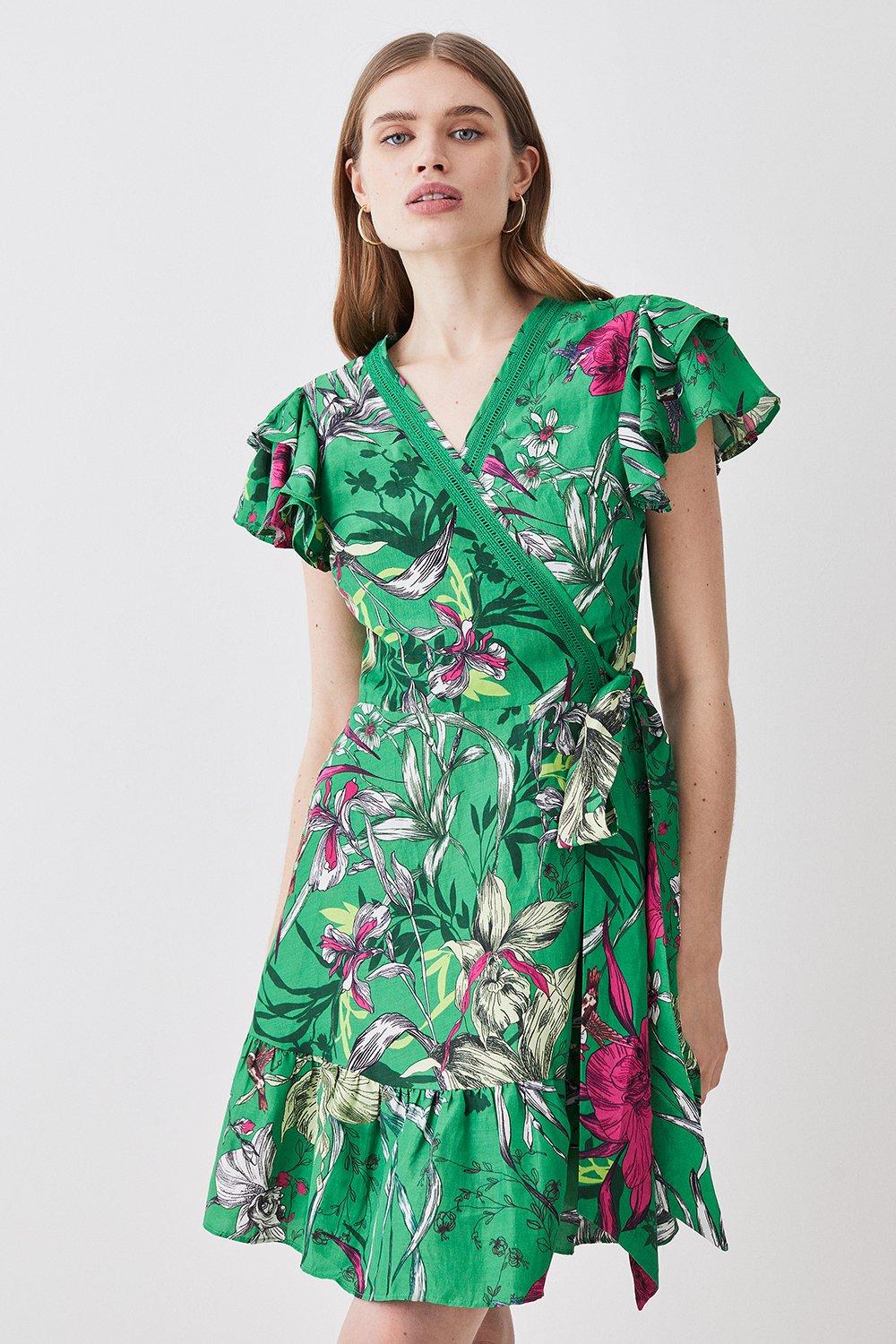 Loft green hot sale wrap dress