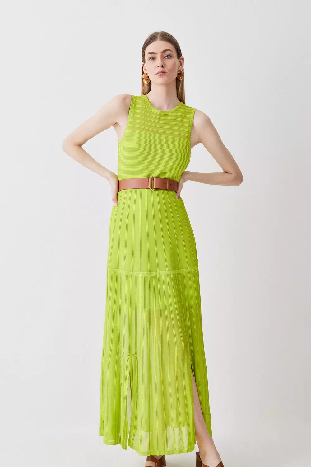 Zara LIMITED EDITION Spring Summer 2021 contrast belted maxi dress