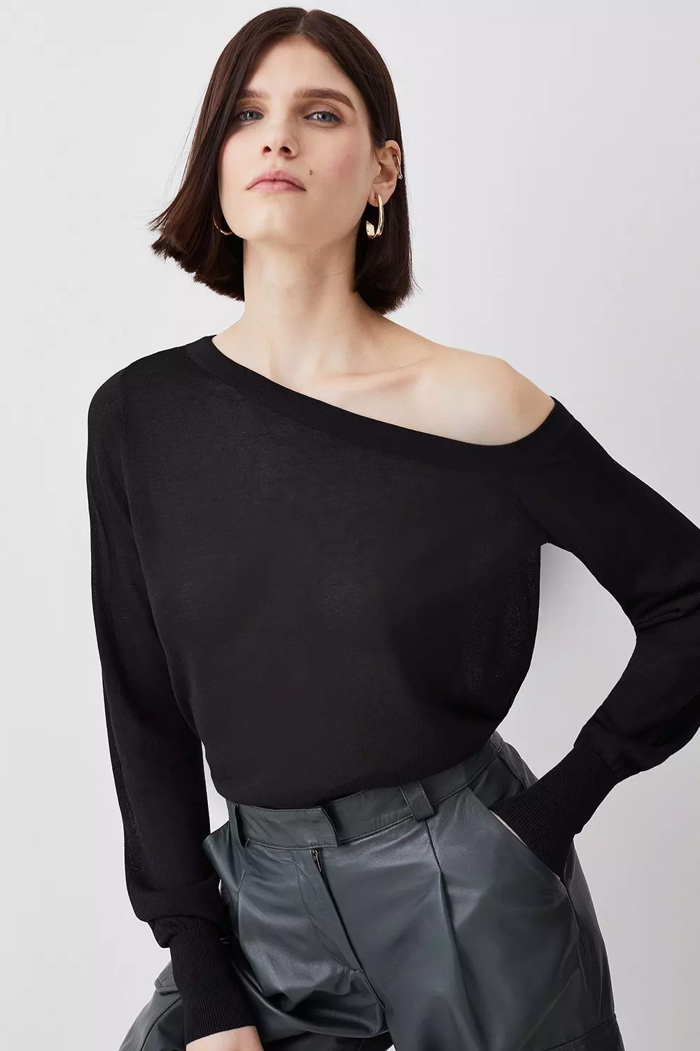 Black one shoulder discount jumper