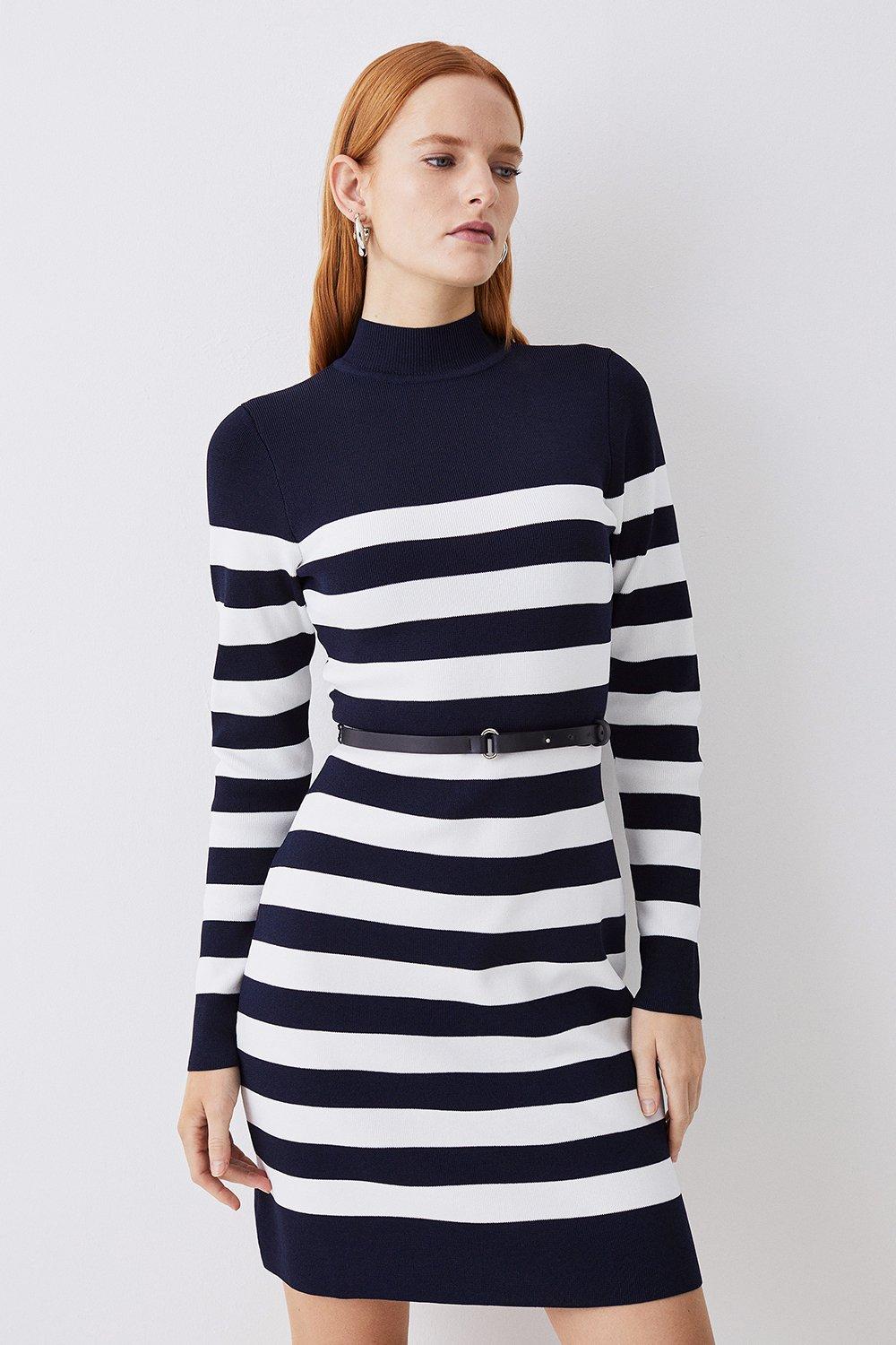 Karen millen 2024 striped bodycon dress