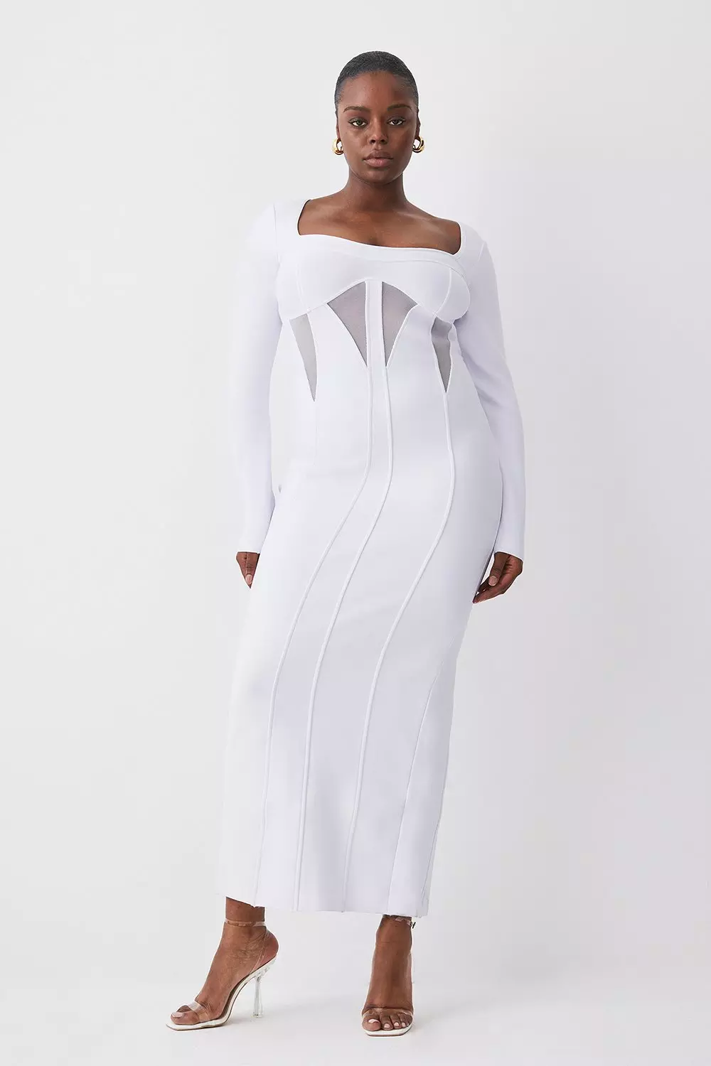 White mesh dress plus hot sale size