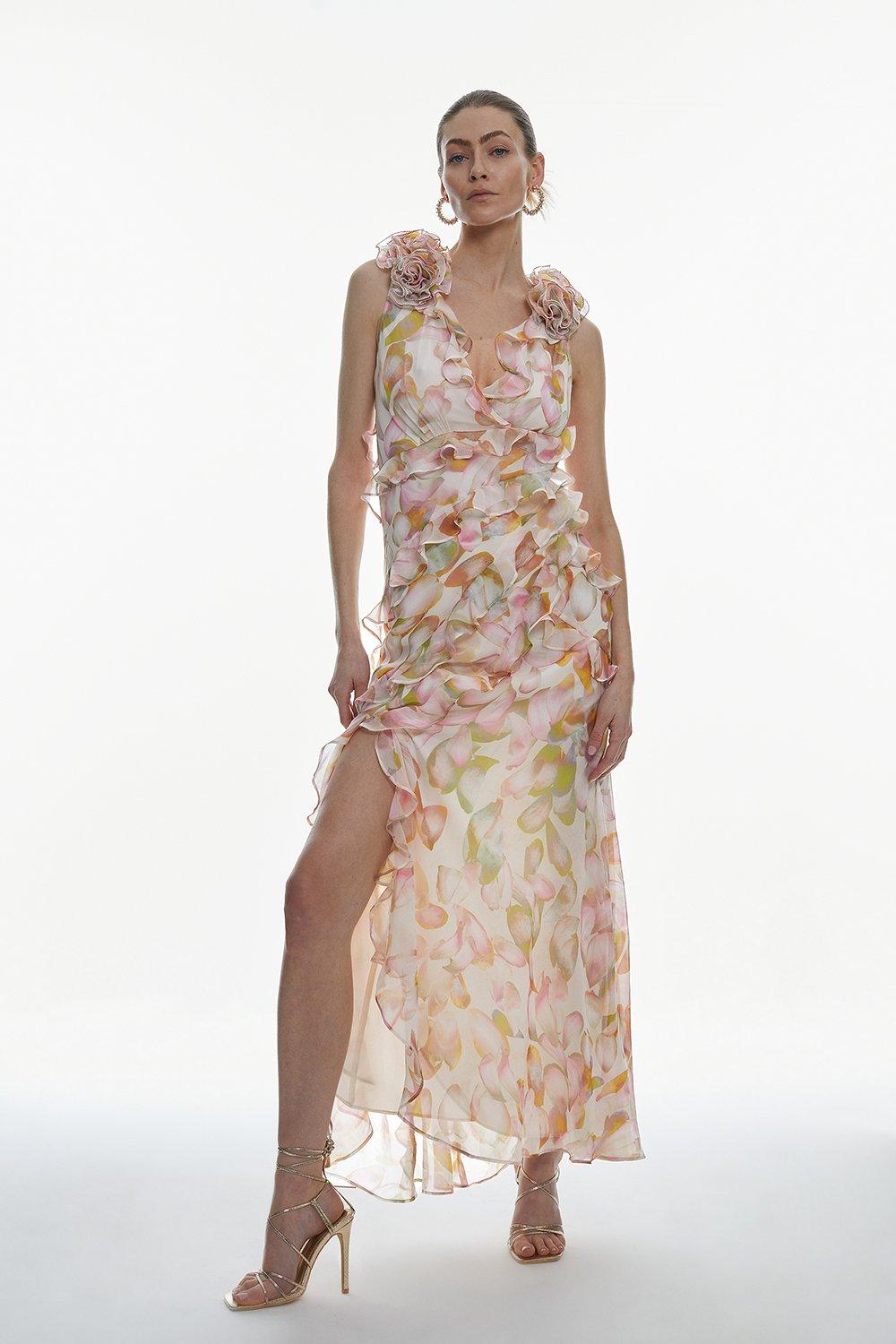 Karen millen 2025 ruffled floral dress