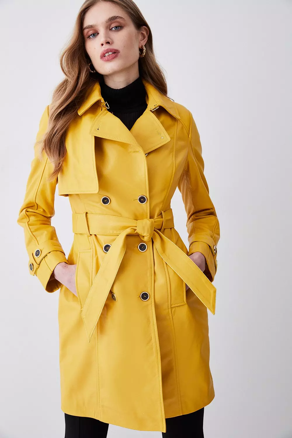 JieDa SHORT TRENCH JACKET YELLOW 1-