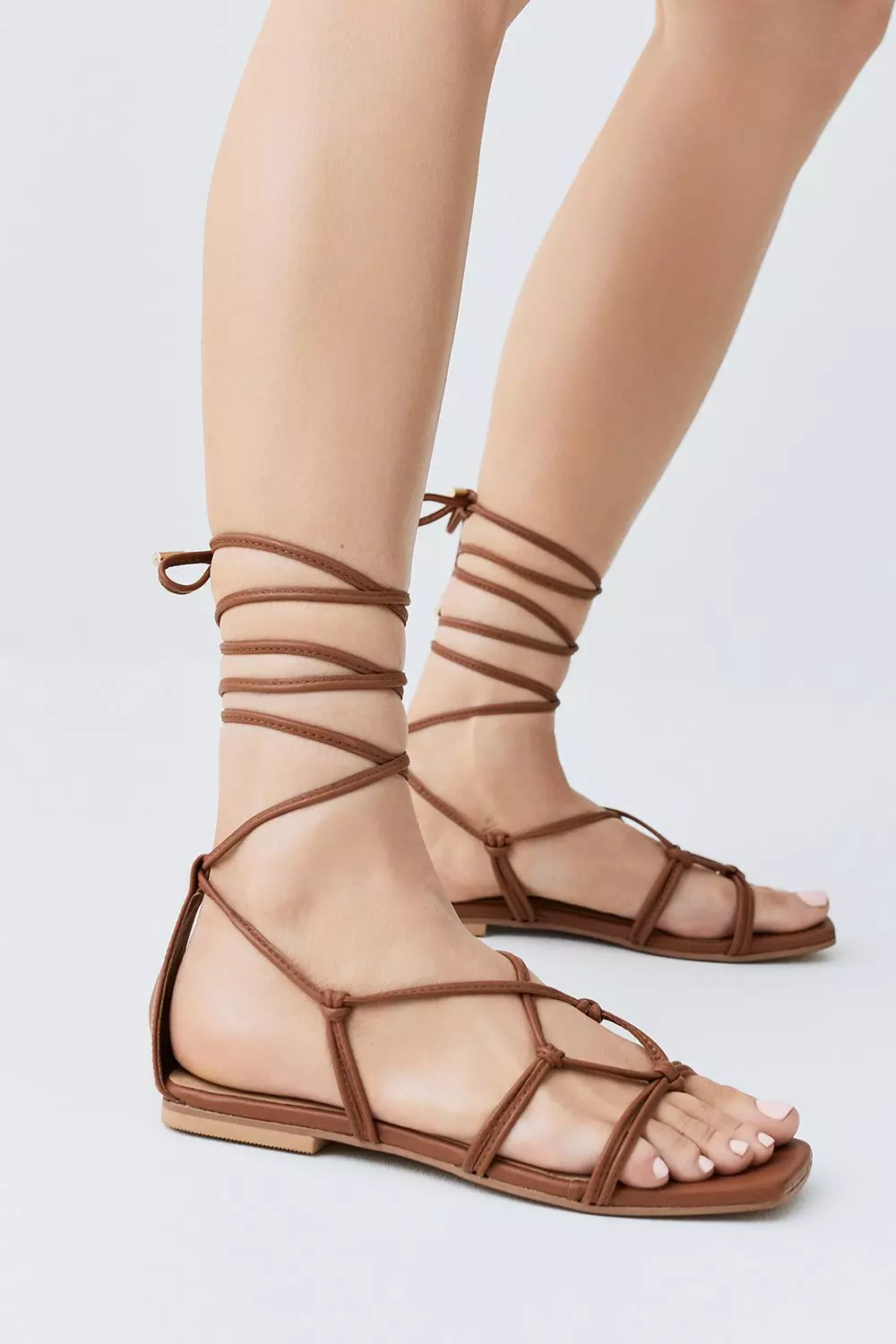 Tie strap flat on sale sandals