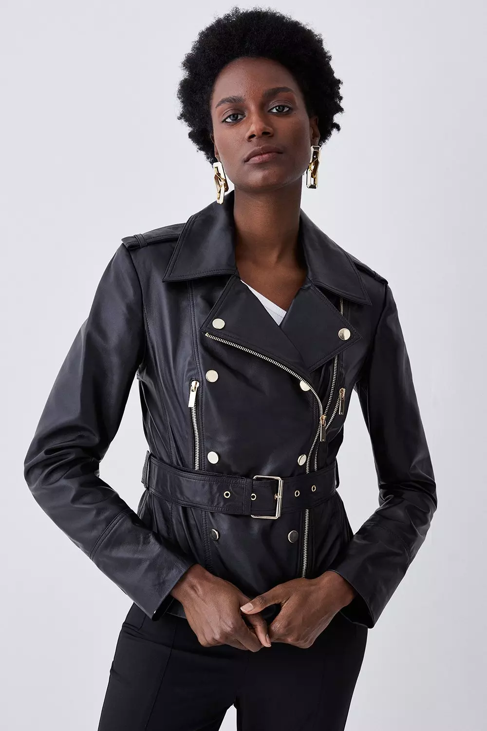 Karen millen store leather biker jacket