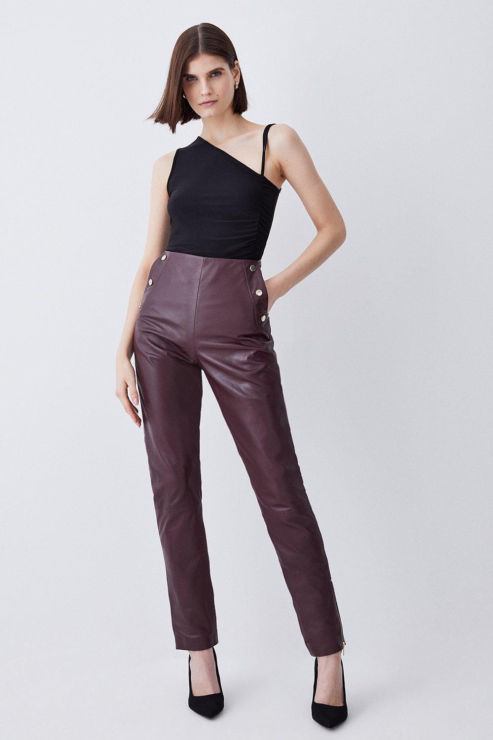 Karen millen leather clearance trousers