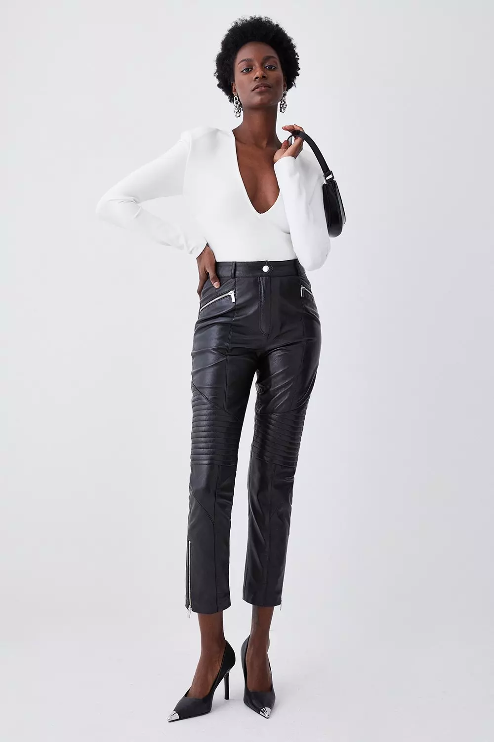 Balmain Skinny Leather Biker Pants, $3,655, STYLEBOP.com