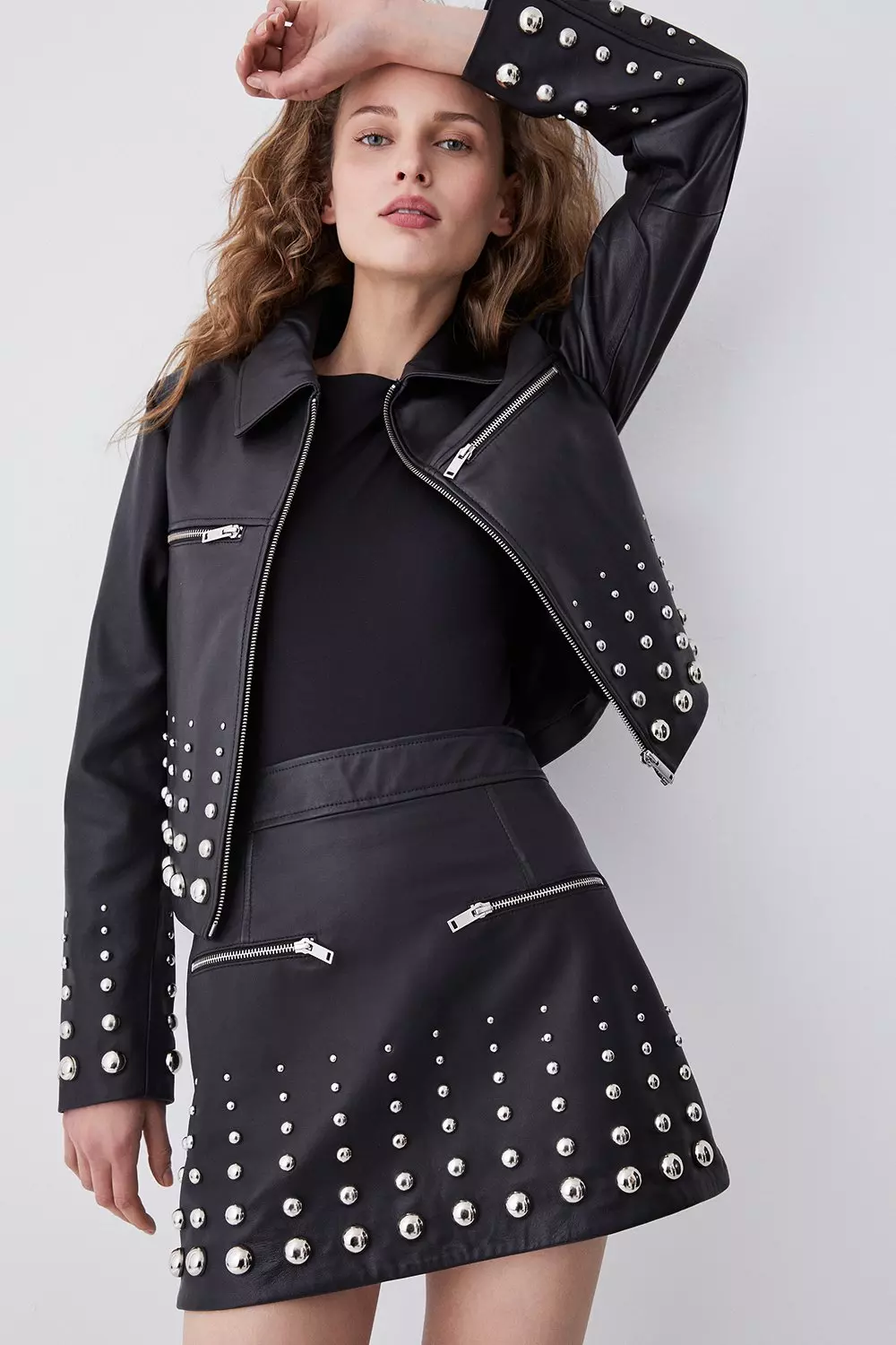 Karen millen studded hot sale leather jacket