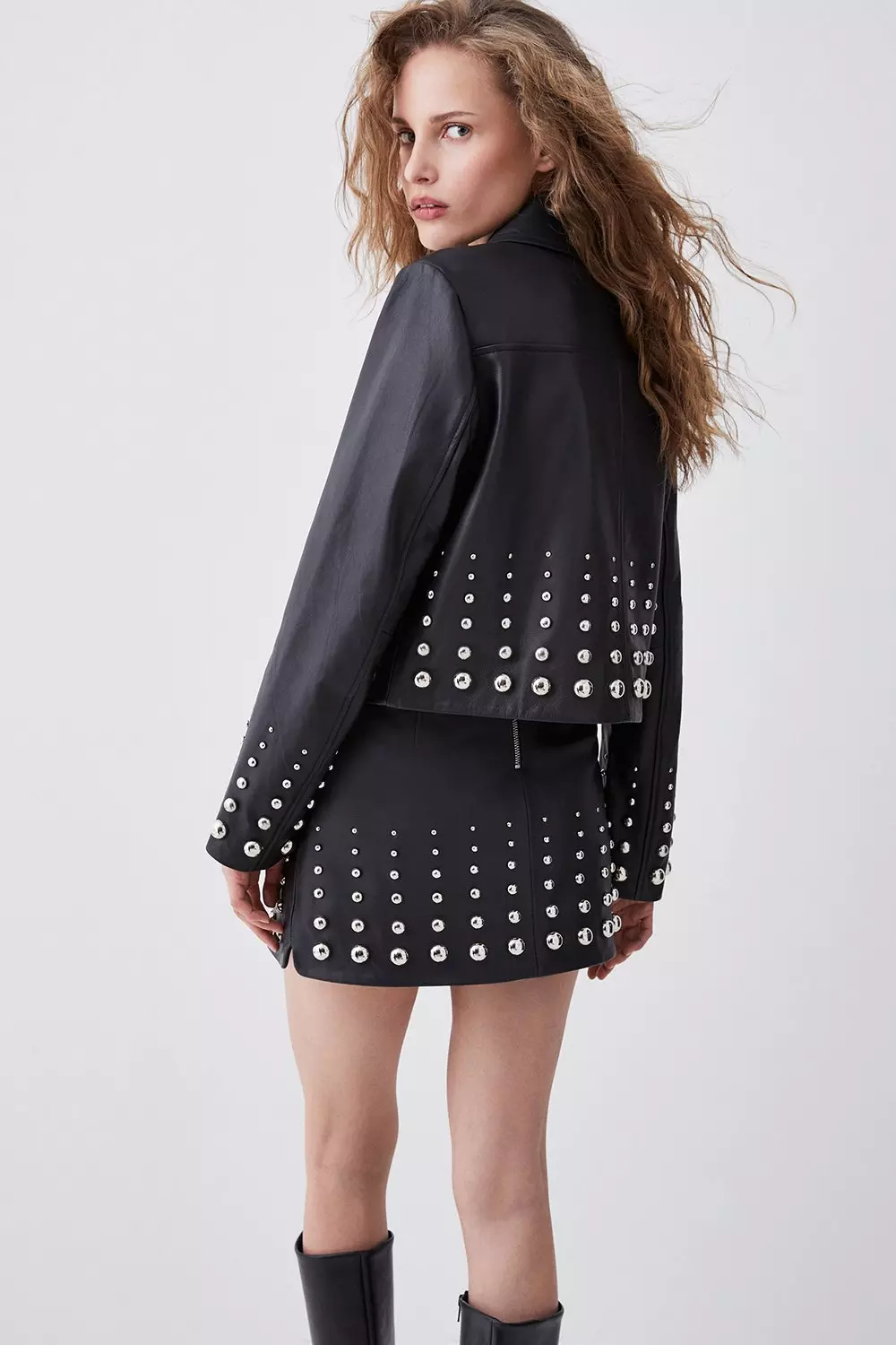 Karen millen shop studded leather jacket