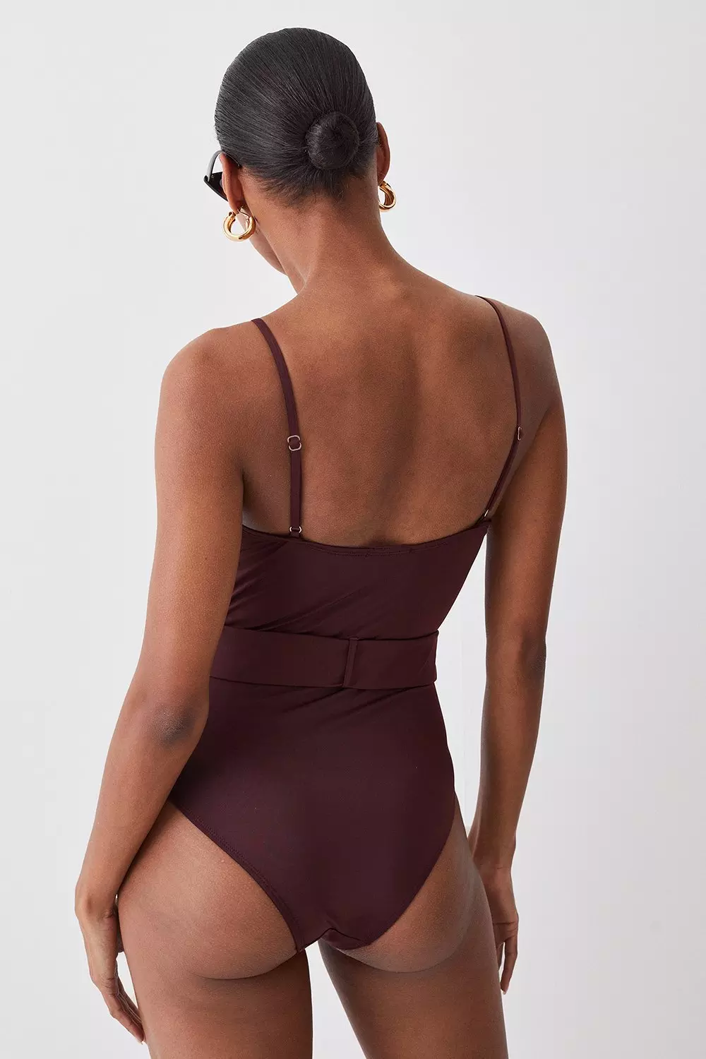 Wrap Front Belted Swimsuit | Karen Millen