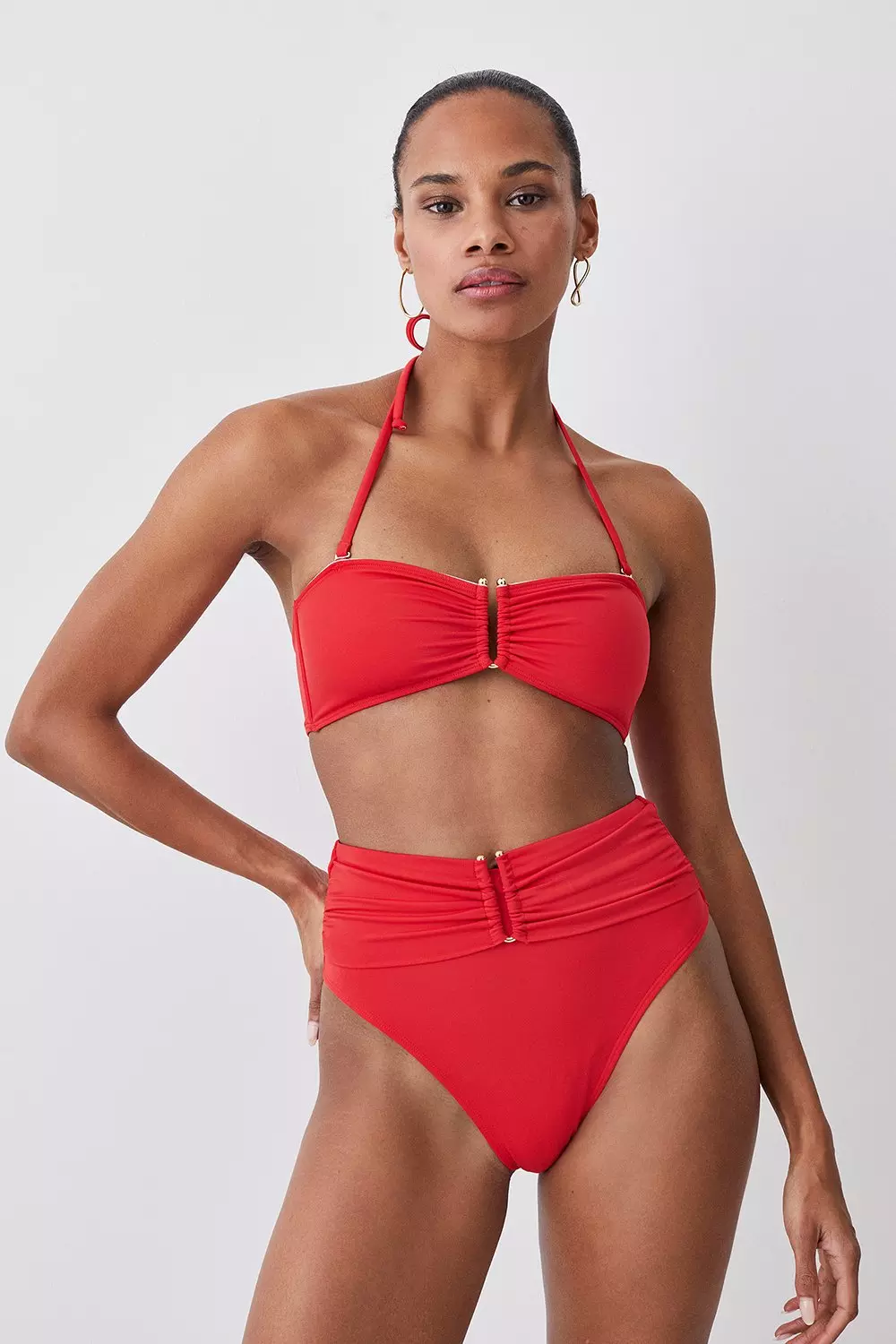 Red and cheap gold swimsuit