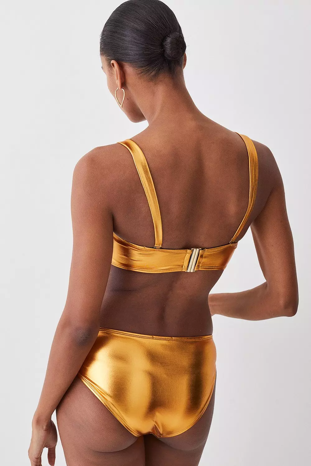 Metallic Gold Detachable Strap Trim Bikini Top Karen Millen