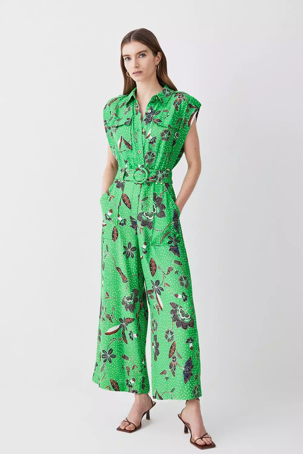 Karen millen hot sale green jumpsuit