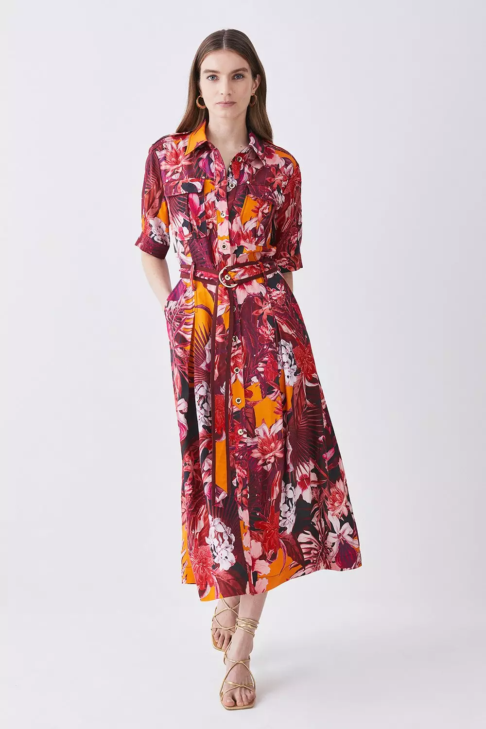 Tropical clearance shirt dress