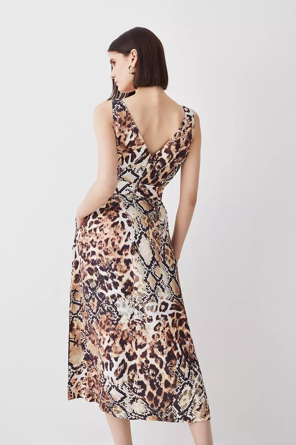 Karen millen red store leopard print dress