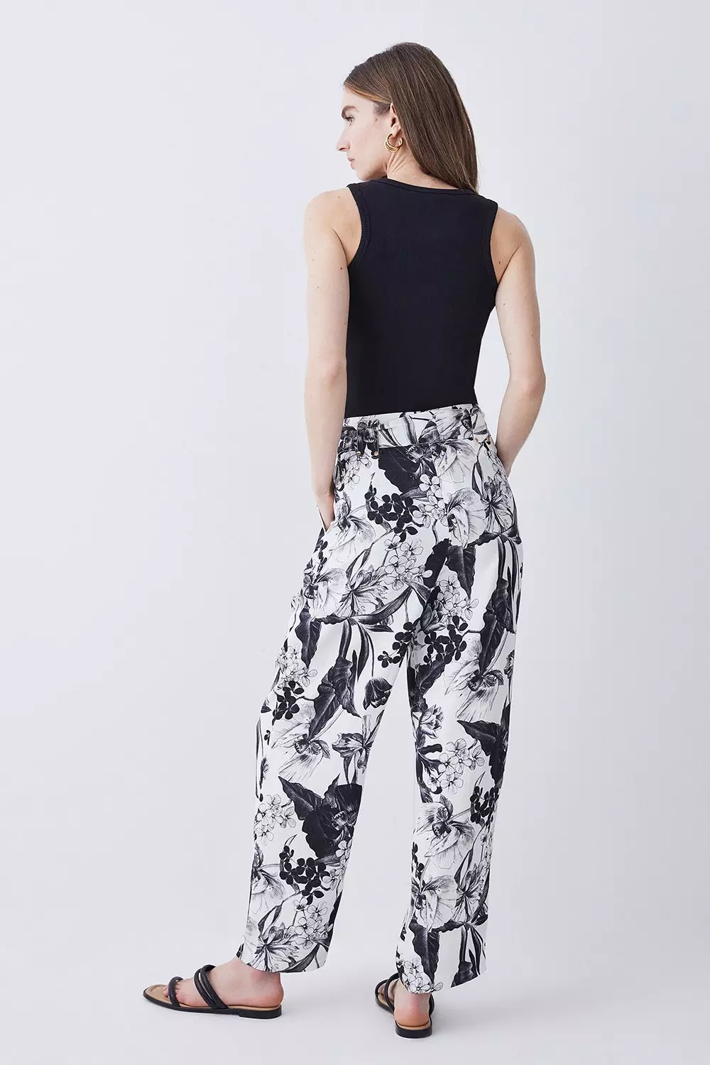 Tall Floral Batik Premium Linen Viscose Woven Trouser