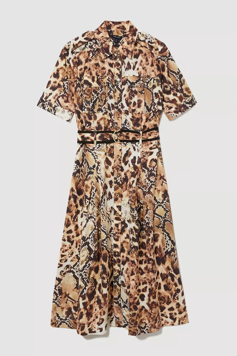 Karen millen leopard print shirt dress sale