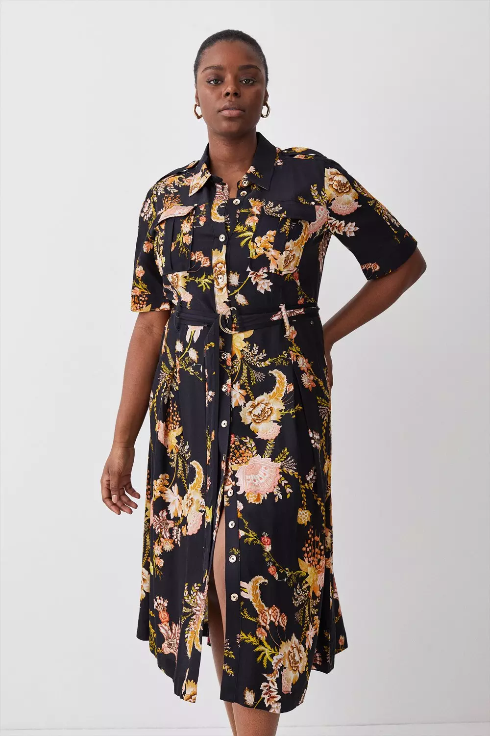 Linen shirt dress store plus size