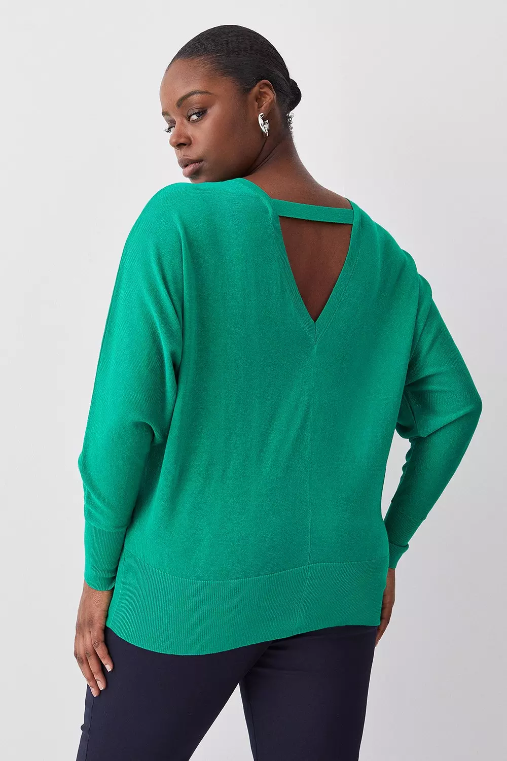 Plus size v neck jumpers sale