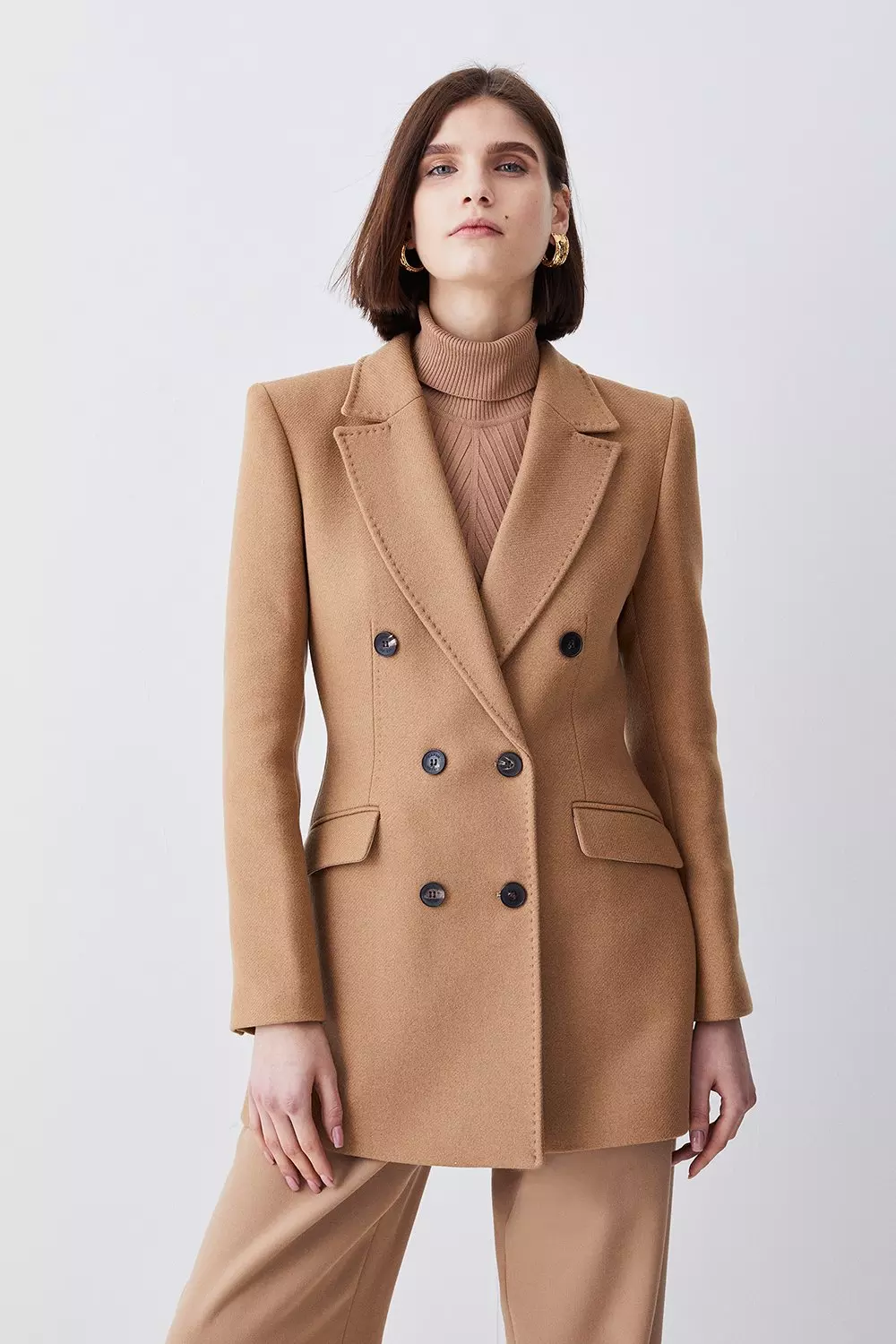 Buy Karen Millen Italian Wool Maxi Double Breasted Tailored Coat