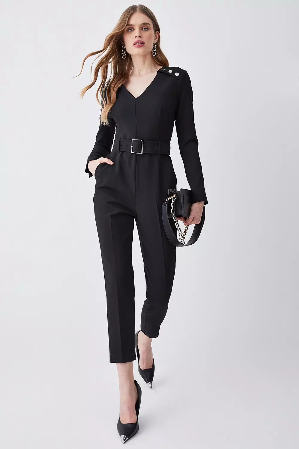 Karen millen hot sale black jumpsuit