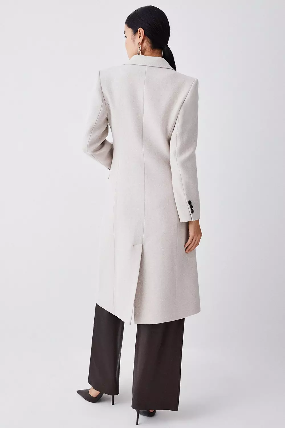 Tall Italian Virgin Wool Fitted Coat