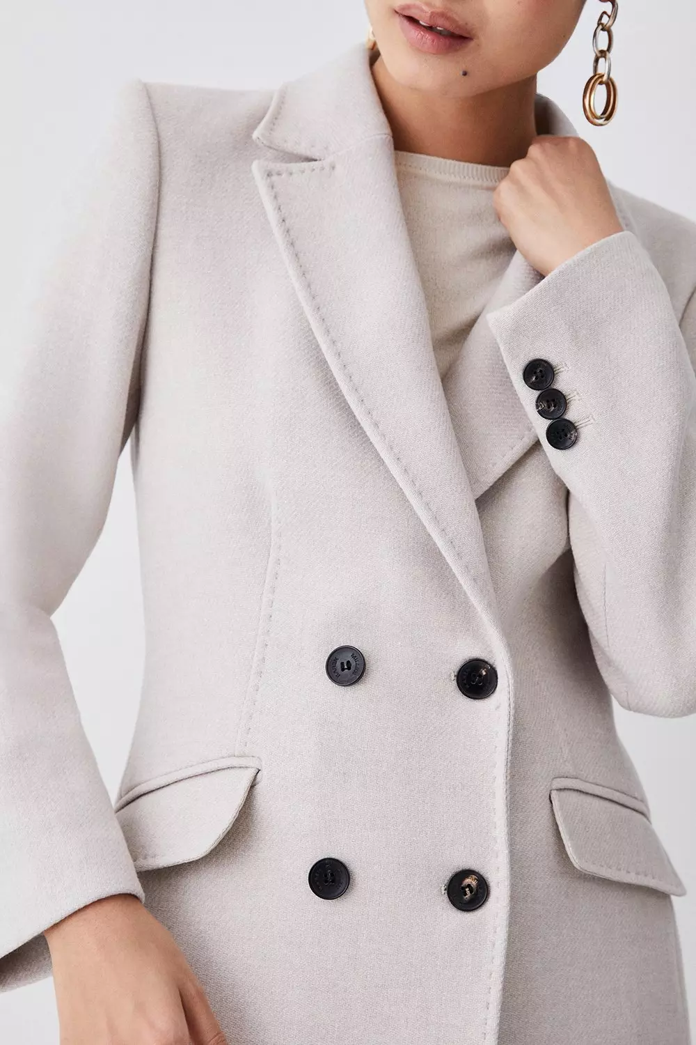 Grey fitted sale coat